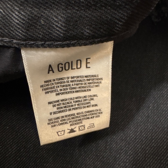 AGOLDE Premium High Rise Skinny Jeans Black Destroyed Hem Button Fly Size 24 - Picture 10 of 16